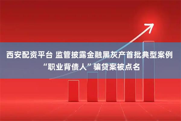 西安配资平台 监管披露金融黑灰产首批典型案例 “职业背债人”骗贷案被点名